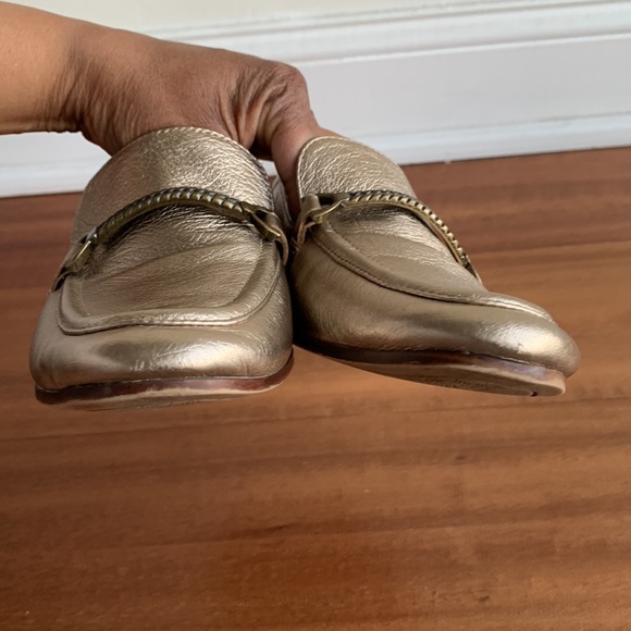 Patricia Nash Fia Leather Loafers Horsebit Pale Gold 9.5M Flats Business Office - Picture 11 of 17